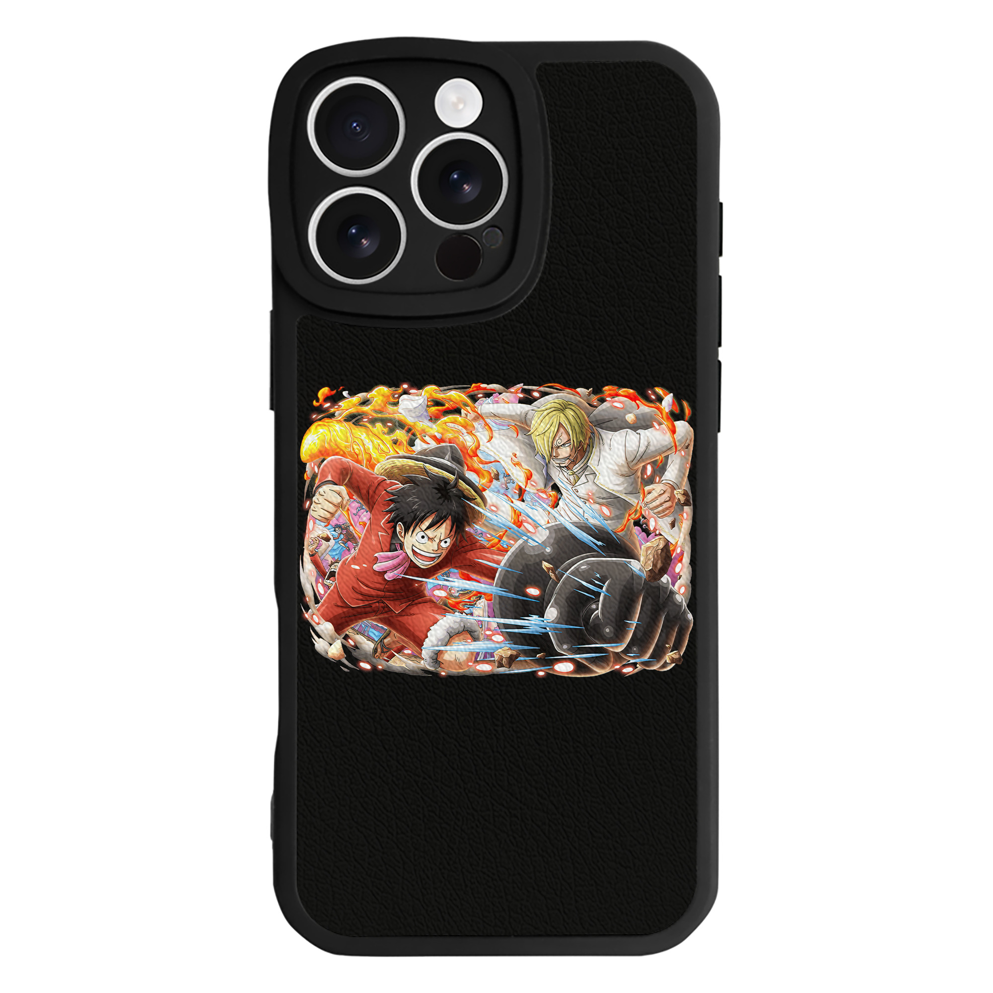 （画像用） ワンピース モンキー・D・ルフィ ONE PIECE Monkey D. Luffy 【iPhone 16シリーズ対応】シリコンスマホケース（レザー調） 材質：シリコン